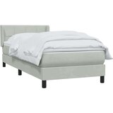 Box Spring krevet s madracem svijetlo sivi 80x210 cm baršun | shoptok.hr