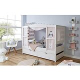 MID.YOU Postelja Lio, 90x200, Bor, Bela, Masivno | Shoptok.si