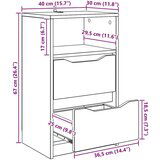  Noćni ormarići s ladicama 2 pcs Smeđi hrast 40 x 30 x 467 cm | shoptok.hr