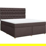 vidaXL Box spring postelja z vzmetnico temno rjava 180x200 cm blago, (21307959) | Shoptok.si