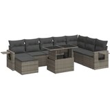 Maison Chic Seti vrtnega pohištva - Vrtna garnitura - Vrtni pohištvo set 9-delna z blazinami siv poli ratan, (21797116) | Shoptok.si