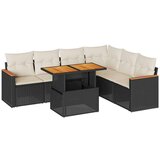 vidaXL 7-dijelni set vrtnih sofa od poliratana s jastucima crni bagrem | shoptok.hr