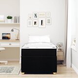  Krevetna konstrukcija Crna 90 x 200 cm tkanina | shoptok.hr