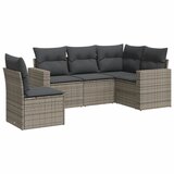 Maison Chic Seti vrtnega pohištva - Vrtna garnitura - Vrtni pohištvo set 5-delna z blazinami siv poli ratan, (21814231) | Shoptok.si