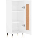 vidaXL Komoda visok sijaj bela 34,5x34x90 cm inženirski les | Shoptok.si
