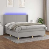  Box spring s madracem LED svjetlosivi 180x200 cm tkanina Cijene
