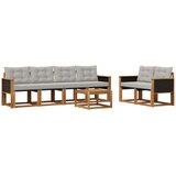 vidaXL Zunanja garnitura za sedenje 7 pcs Naravna in svetlo siva, (5000279899) | Shoptok.si