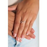 Fenzy Srebrni Prsten Sa Ukrasnim Dijamantima, Srebrna Boja | shoptok.hr