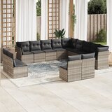 vidaXL 12-dijelni set vrtnih sofa poliratan s jastucima svijetlosivi Cijene