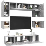  8-dijelni set TV ormarića siva boja betona konstruirano drvo | shoptok.hr