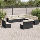  13-dijelni set vrtnih sofa s jastucima poliratan crni | shoptok.hr