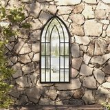 vidaXL vrtno ogledalo črno 100x45 cm železno za zunanjo uporabo Cene