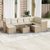 vidaXL 10-dijelni set vrtnih sofa s jastucima bež od poliratana | shoptok.hr