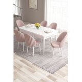 Hanah home Set Trpezarijski sto i 6 stolica Roza, Roza-bijela | Eponuda.ba