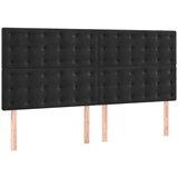 Maison Chic Posteljno vzglavje - Vzglavna omarica 4 kosa črn 90x5x78/88 cm žamet, (22078189) Cene