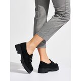 Shelvt Women's suede black loafers | ePonuda.com