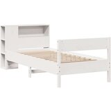 vidaXL Krevet s regalom za knjige bez madraca bijeli 90x190cm borovina | shoptok.hr