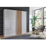 CARRYHOME omara z drsnimi vrati, bela, hrast artisan | Shoptok.si