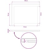  Pravokutni stolni vrh 90 x 70 x 3,2 cm Pravokutni | shoptok.hr