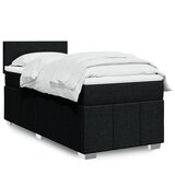 Box spring krevet s madracem crni 90x190 cm od tkanine Cijene