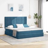  Postelja s shranjevanjem Temno modra 180 x 200 cm Žamet, (5000100627) | Shoptok.si