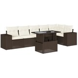  7-dijelni set vrtnih sofa od poliratana s jastucima smeđi | shoptok.hr