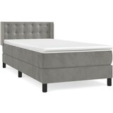 Box spring krevet s madracem svjetlosivi 90x190 cm baršunasti | shoptok.hr