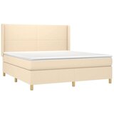  Box spring postelja z vzmetnico krem 180x200 cm blago | Shoptok.si