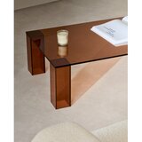 Kave Home Rjava steklena mizica 60x140 cm Adularia – | Shoptok.si
