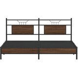  Okvir kreveta bez madraca smeđa boja hrasta 183x213 cm drveni | Eponuda.com