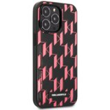 Karl Lagerfeld KLHCP13XMNMP1P za iphone 13 pro max črno pink zaščita - monogram plaque | Shoptok.si