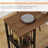 Barski stol stojeći stol kuhinjski pult industrijski dizajn 3 police 120 x 40 x 105 cm crna + smeđa | shoptok.hr