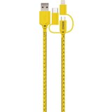 SCHWAIGER USB kabel USB 2.0 USB-A utikač, USB-C® utikač, Apple Lightning utikač, USB-Micro-B utikač 1.20 m crna, žuta s oznakom po metru WKU310 511 Cijene
