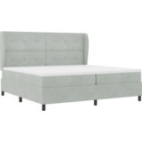  Krevet s podlogom i madracem svjetlosive boje 200x200 cm od baršuna | shoptok.hr