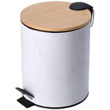 Estia ES02-22020 kanta za otpatke metal bambus sa pedalom 5L mermer bela