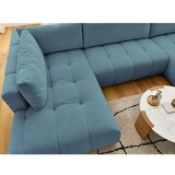 Bobochic Paris Plava sklopiva/s prostorom za odlaganje kutna garnitura (s lijevim kutom/u obliku slova "U") Fuji – | shoptok.hr