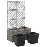  Sadilica s rešetkom i 2 posude 58x30x107 cm od poliratana siva | shoptok.hr