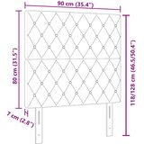 vidaXL vzglavje s kristalnimi gumbi tufirano temno modro 90 cm žamet, vzglavje s kristalnimi gumbi tufirano temno modro 180 cm žamet, (22080271) | Shoptok.si