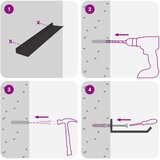  Lebdeća polica Zidne 4 pcs Crna 40 x 8,5 x 2,5 cm Čelik | shoptok.hr