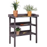 vidaXL Stol za biljke s policama sivi 78x38x82 5 cm masivna jelovina cijene