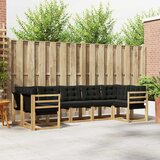  Set vanjskih sofa 7 kom. Bijela i crna Smeđa 304 x 126,5 x 73 cm | shoptok.hr