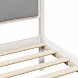  Krevetna konstrukcija Svijetlo siva 120 x 200 cm tkanina Bijela | Shoptok.si