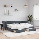 vidaXL Izvlečna dnevna postelja s predali temno siva 80x200 cm žamet Cene