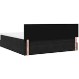 vidaXL Otomanski posteljni okvir z vzmetnicami črn 180x200cm žamet | Shoptok.si