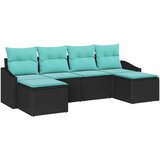 vidaXL Set sofe 6 kom. Crna poliratan - Crna | shoptok.hr