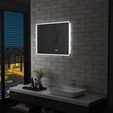 vidaXL kupaonsko LED ogledalo sa senzorom na dodir i satom 80 x 60 cm Cijene