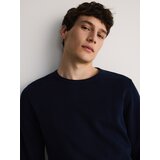 Reserved - Pamučni džemper - mornarsko plava | shoptok.hr