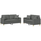 Maison Chic Sedežna garnitura - kavč 2-delna z vzglavniki temno sivo blago, (21729180) | Shoptok.si