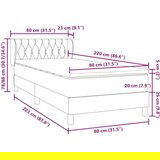 Box Spring krevet s madracem svijetlo sivi 80x220 cm samt | shoptok.hr
