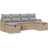  Set sofe 6 kom. 6-Broj sjedala Bež i svijetlo siva poliratan 231 x 117 x 85 cm | shoptok.hr